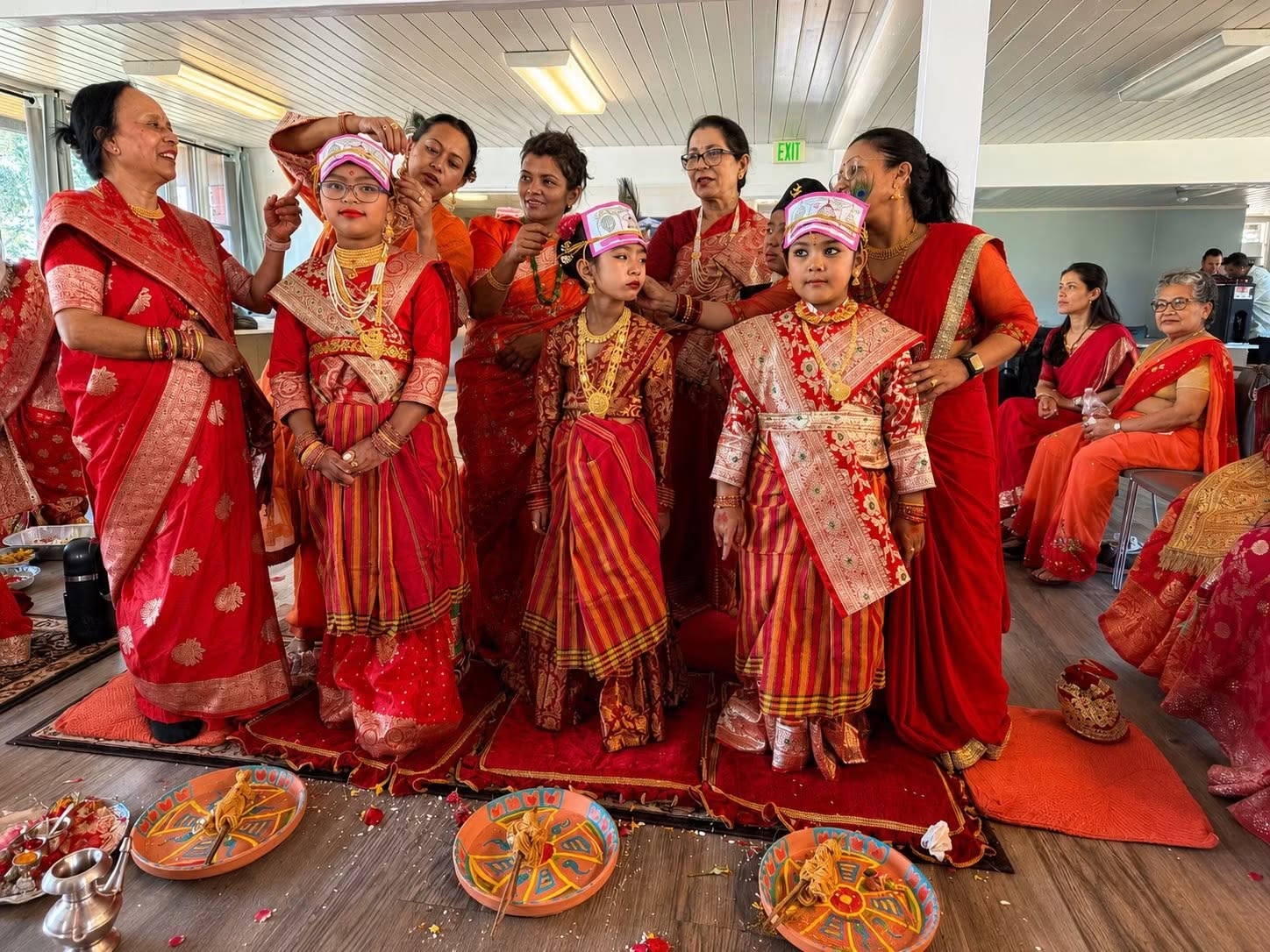 (The fourth Ihi (Bel Bibaha) ceremony was successfully conducted in accordance with tradition, organized by Newa Khala Colorado and attended by the families of the young girls. Photo: Newa Khala Colorado)