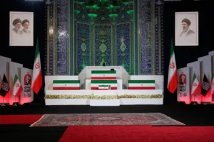 (The coffins of Iranian Supreme Leader Ayatollah Ali Khamenei and members of his family in Tehran, Iran, July 3, 2026. AP Photo: Credit: Vahid Salemi)