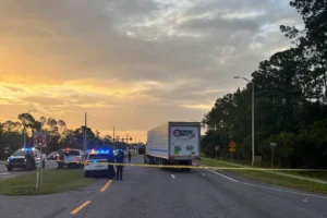 (Lanes of SR 16 between Outlet Mall Boulevard and Inman Road in St. Augustine, Fla., shut down after a fatal collision. Photo: St. Johns County Sheriff's Office via AP)