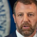 (Department of Homeland Security Secretary Markwayne Mullin speaks during a news conference Wednesday, July 1, 2026, in New York. AP Photo: David ‘Dee’ Delgado)