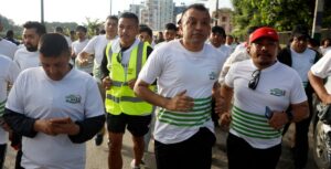 (Participants in the ‘Green Run’ event organized by the Nepali Congress in the Kathmandu Valley. Photo: Bikash Dware)