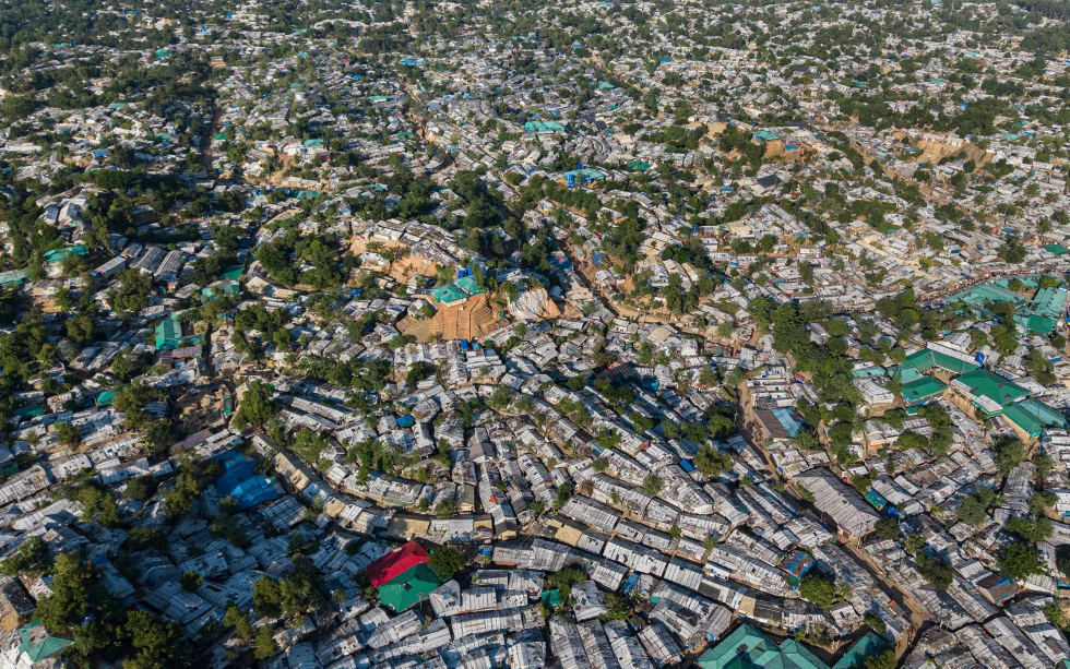 (An aerial view of a Rohingya refugee camp, home to over a million of Myanmar’s persecuted Rohingya minority, in Cox’s Bazar, Bangladesh, Nov. 25, 2025. (AP Photo/Mahmud Hossain Opu, File)
