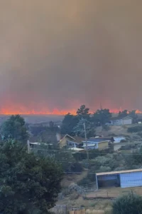 (This image provided by Cari Kieffer shows part of the Hawk fire in Reno, Nev.)