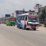 (Long-distance vehicles seen on the Sarlahi section of the Mahendra Highway. Photo: Janarjan Khatri)