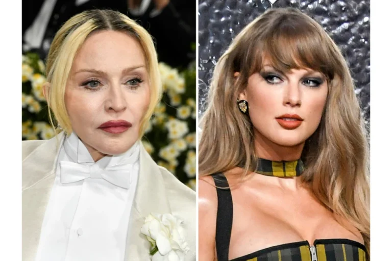 (Madonna appears at The Metropolitan Museum of Art’s Costume Institute benefit gala in New York on May 5, 2025, left, and Taylor Swift appears at the MTV Video Music Awards in Elmont, N.Y., on Sept. 11, 2024.  AP File Photo: Evan Agostini)