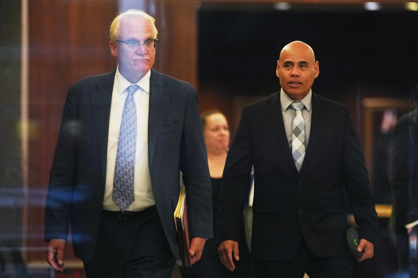(Christian Castro, a former Immigration and Customs Enforcement agent is seen at the Warren E. Burger Federal Courthouse in St. Paul, Minnesota, on September 18. AP Photo: Ellen Schmidt)