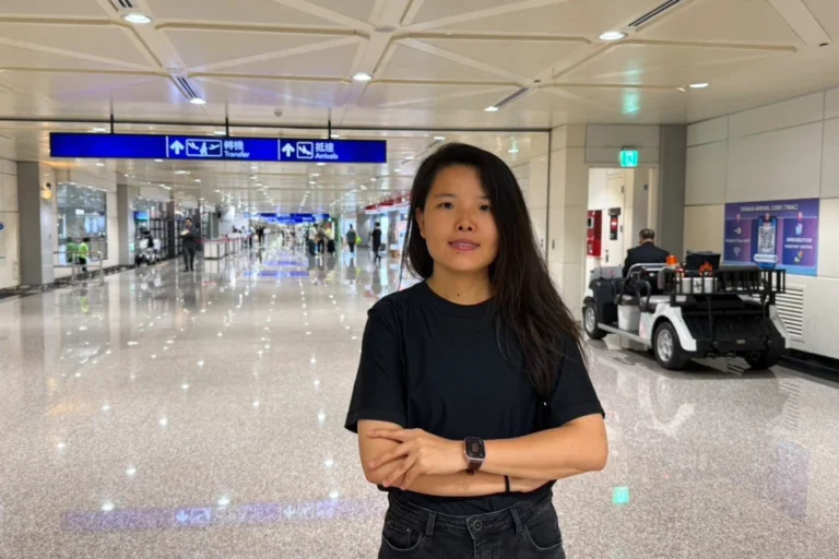 (This photo provided by Ruth Wang shows her arriving at an airport in Taiwan on Wednesday, Sept. 2, 2026. Photo: Ruth Wang)