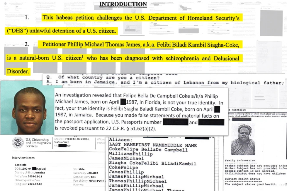 (Immigration authorities are seeking to deport a mentally ill man whose mother, lawyers and public records say was born in the U.S. and not Jamaica as he claims.  AP Graphic)