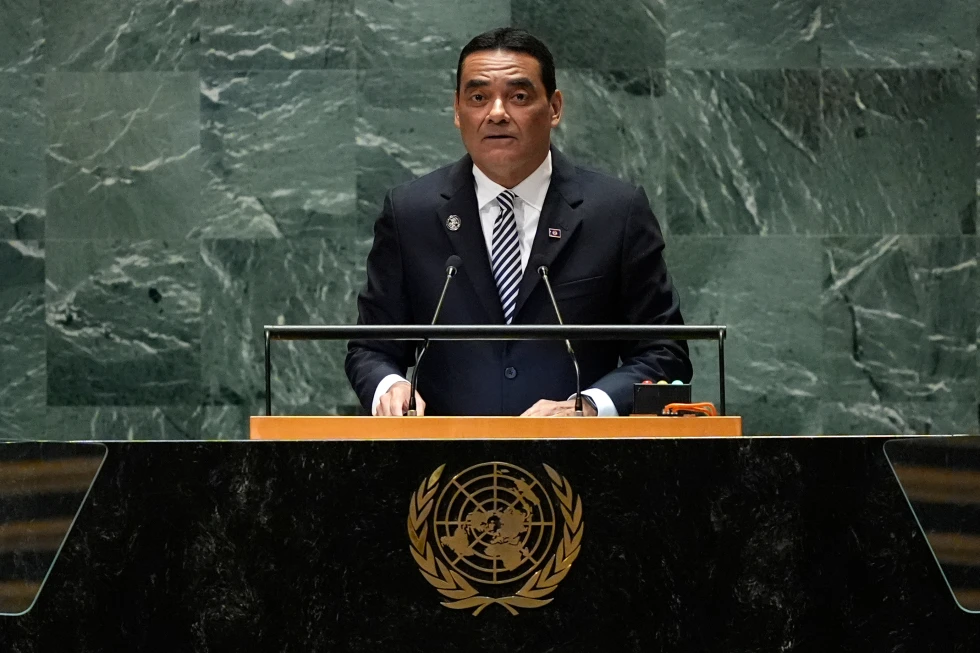 (Belize’s Minister for Foreign Affairs and Foreign Trade Francis Fonseca addresses the 79th session of the United Nations General Assembly, on Sept. 28, 2024. (AP Photo: Pamela Smith, File)