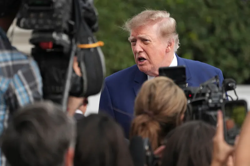 (President Donald Trump speaks to reporters on the South Lawn of the White House, Friday, Oct. 16, 2026, in Washington.  AP Photo: Jacquelyn Martin)