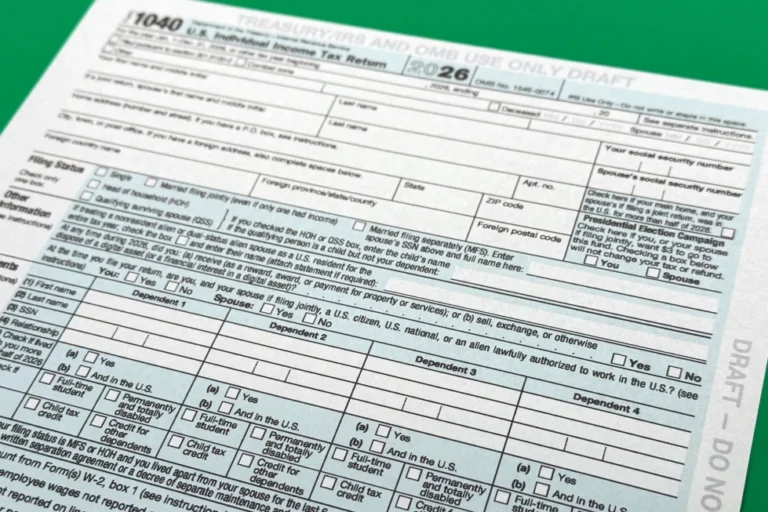 (A draft version of the IRS 1040 tax form for 2026 is photographed Wednesday, Sept. 30, 2026. (AP Photo: Jon Elswick)