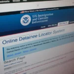 (The U.S. Immigration and Customs Enforcement website, used to locate someone in immigration detention, is displayed on Sept. 21, 2026, in New York. AP File Photo:Rachel Leathe)
